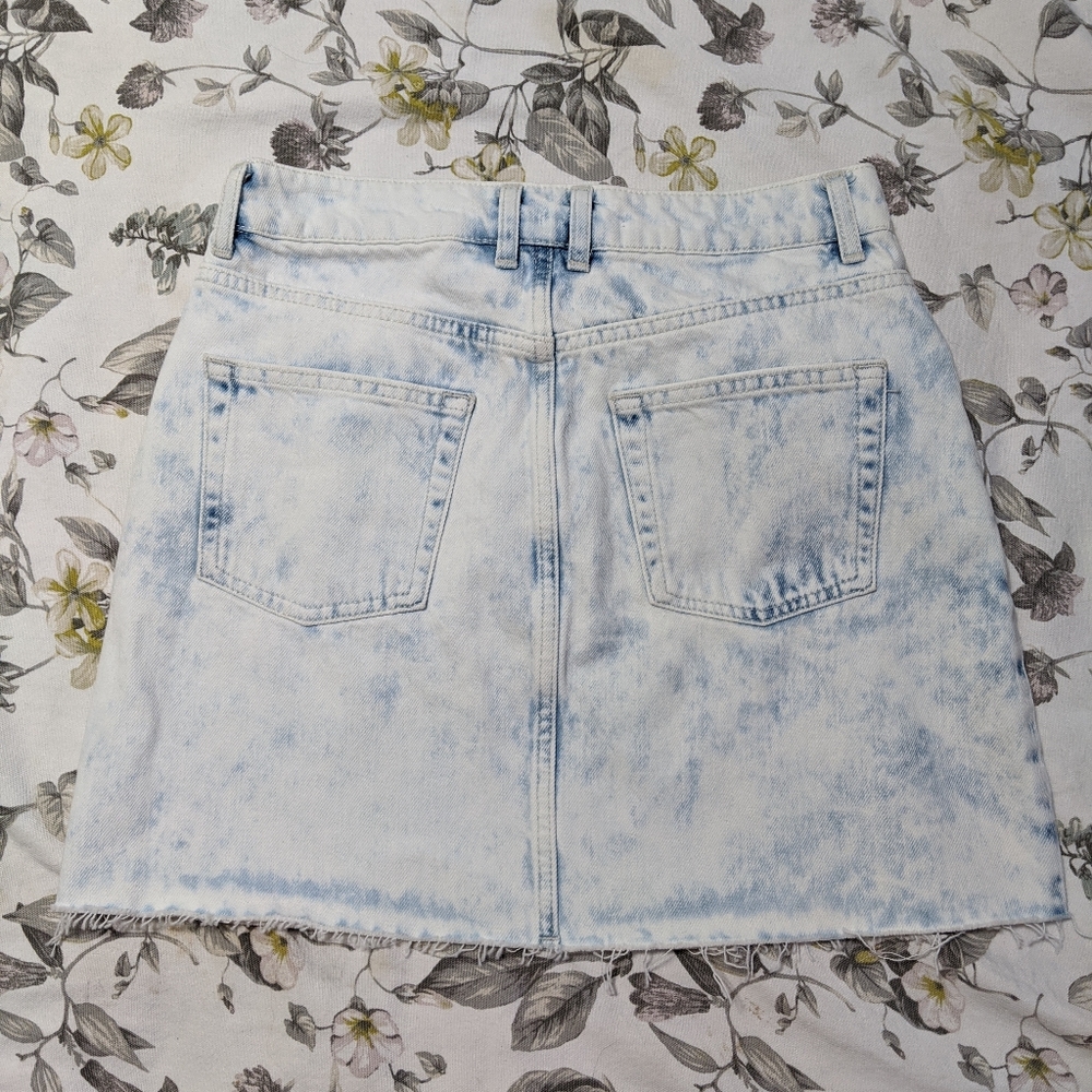 NWOT Topshop acid wash bleached denim mini skirt 8 - Picture 4 of 8